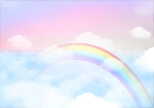Carta Da Parati Moderna Fotografica Bambini Cameretta Arcobaleno Pastello - Include Colla - Design Carta per Camera Ragazza Fotomurali In Tessuto Non Tessuto TNT (368x254 cm - 4 Strisce) - Honorern