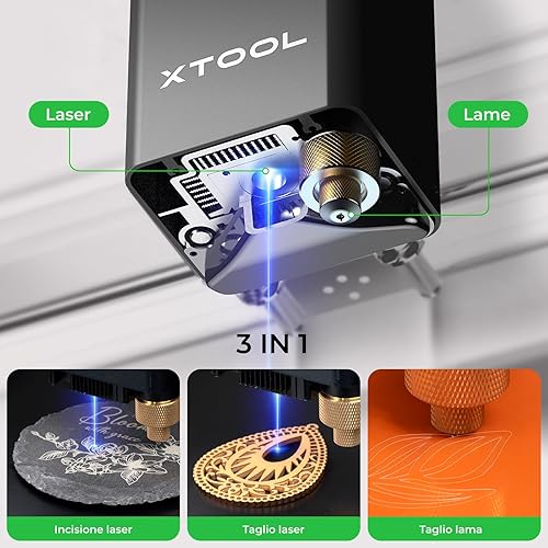 xTool M1 con Aria Assistita, Incisore Laser e Taglierina Laser con Scatola Materiali, Maggiore Precisione e Autofocus da 16MP, Perfetto per Legno/Metallo/Carta/Acrilico/Ferro/Vinile - Honorern