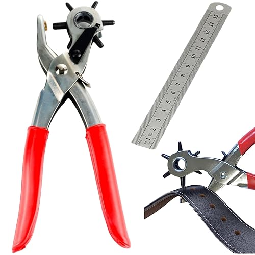 Pinza Fustellatrice,2 pezzi Pinza Fustellatrice per Cinture,Pinza per Buchi,Cintura Buca,Cintura Foratrice per Cinture,Pinza Buca Cinture,Pinza Buchi Cintura,per Carte,Cinturini Orologi,Cartone - Honorern