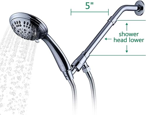 Prolunga per doccia in acciaio inox da 10,2 cm, braccio di prolunga dritto per montaggio a soffitto, tubi rotondi G1/2', connettori in rame con cromatura per accessori da bagno - Honorern