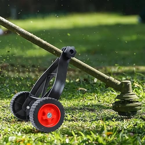 String Trimmer Support Wheels, Auxiliary Wheels Lawnmower Wheel, Brush Cutter Wheel Mower Attachment, Adjustable Grass Cutter Holder, Lawn Mower Accessories Enhanced Stability for Mower - Honorern