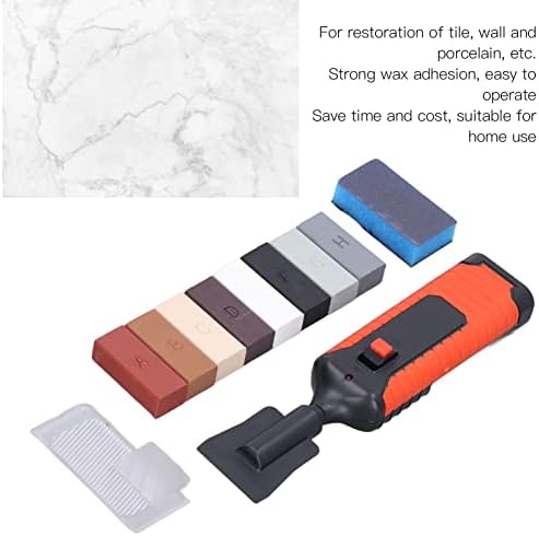 Kit di Riparazione per Piastrelle Penna Riscaldante Elettrica Set di Blocchi di Cera Strumenti per la Riparazione di Spazi Vuoti per Crepe per Pavimenti in Ceramica, Pietra, - Honorern