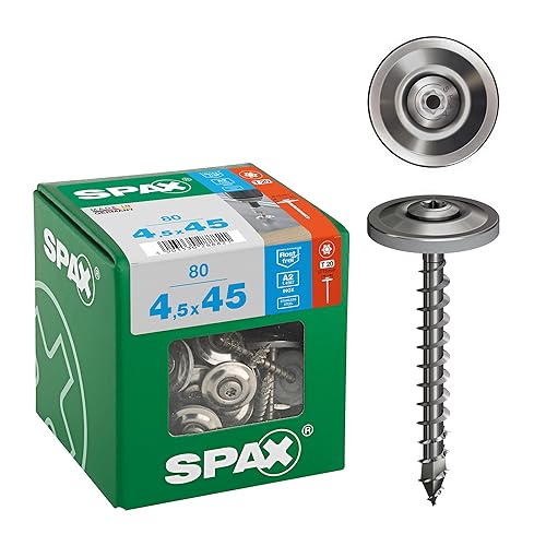4587000450456 - Vite per spengler, 4,5 x 45 mm, filettatura completa, testa svasata, T-STAR plus T20, 4CUT, acciaio inox A2, disco di tenuta 15 mm - Honorern