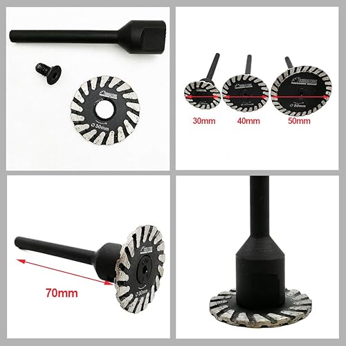 SHDIATOOL Dischi Diamantati 2 Pezzi 50mm Turbo Mini Lame per Incisione con un Rimovibile 6mm Codolo per Taglio e Intagliare Granito Marmo Pietra Calcestruzzo - Honorern