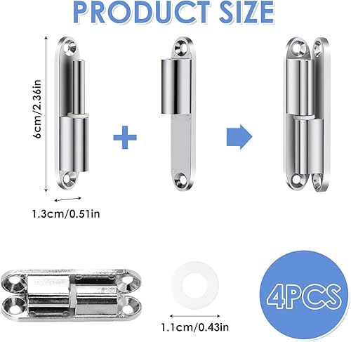 4 cerniere per porta, armadio, pieghevole, automatico, antiruggine, chiusura per porta, armadio, cerniere idrauliche per porte e armadi, hardware (6 cm) - Honorern