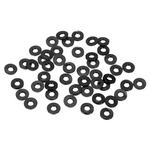 60-Pz Kit Assortito Guarnizioni Gomma Nera M5, Rondelle Piane Gomma 5mm Id 11mm Od 1.6mm Spessore, Guarnizioni per Tubi Doccia per Viti/Rubinetti Domestici/Tubi Giardino Gomma - Honorern