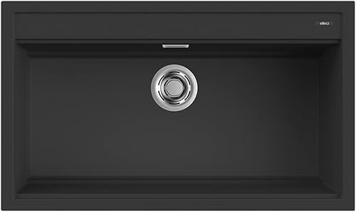 Elleci LGB36040 Lavello da Incasso GRANITEK, Nero, 84 x 48 cm - Honorern