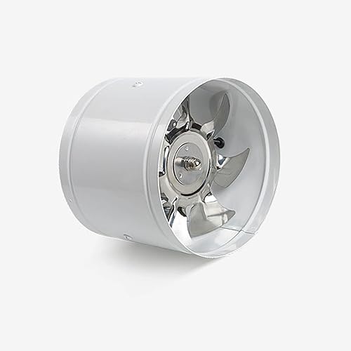Ventilatore a tubo assiale, diametro 100 mm, ventola di scarico, ventilatore industriale, resistente al calore, per cucina, serra, bagno, WC, 20 W (bianco – 100 mm) - Honorern