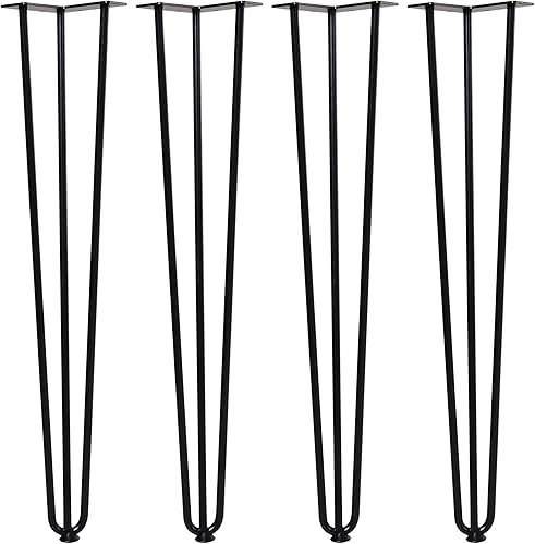 HOMCOM Gambe per Tavoli Set 4 Pezzi in Acciaio con Superficie Preforata e 20 Viti Incluse, 12x12x71 cm, Nero - Honorern