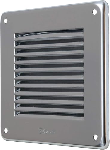 La Ventilazione GIN10 Griglia di ventilazione quadrata in Acciaio Inox430 da Sovrapporre. Dimensioni 140x140 mm - Honorern