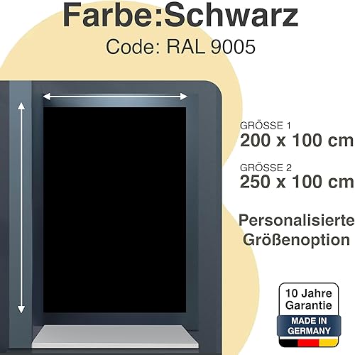 Pannello doccia impermeabile da parete 100 x 200 cm (larghezza x lunghezza) – Pannello in PVC per la doccia – pannello doccia, Nero - Honorern