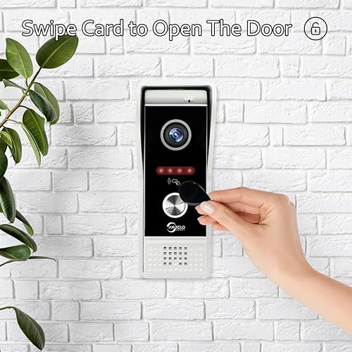 ANJIELO SMART TUYA Videocitofono (cablato), videocitofono 1080p con monitor touch screen da 7 pollici, supporta rilevamento del movimento, metodi di sblocco multipli - Honorern