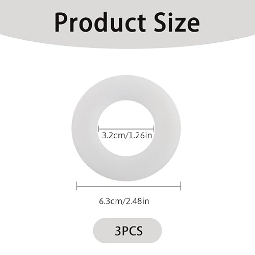 3 rondelle di tenuta per valvola di scarico WC, diametro esterno 63 mm, guarnizione di ricambio in silicone per riparazione diaframma da 33 mm, guarnizione in silicone trasparente per valvola di - Honorern