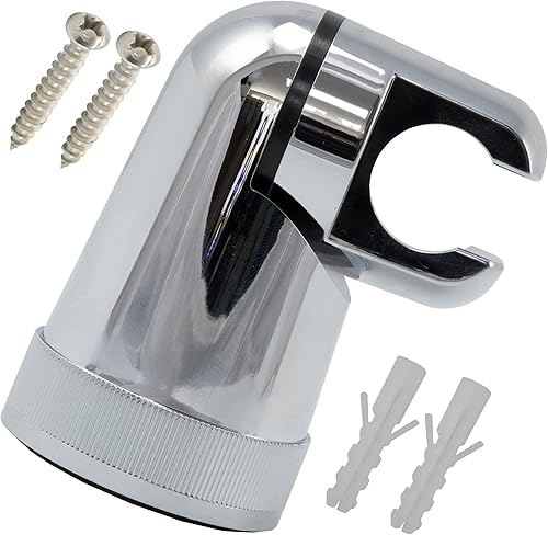 C62394 - Supporto doccia girevole a parete 70mm - per miscelatore acqua soffione doccia vasca tubo flessibile sanitario bagno - in plastica - finitura cromo - Honorern