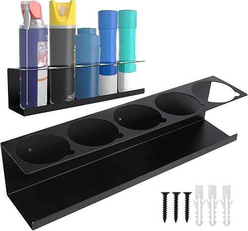 Portabottiglie Spray, Portabottiglie Spray per Impieghi Pesanti, Portabottiglie Spray Montato a Parete, Porta Bombole Aerosol in Acciaio - Contiene 5 Bombolette Aerosol - per Officina Garage - Honorern