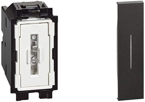 Living Now Pulsante 1P (NO) 10 A + L.NOW - cover comando 1 mod. nera - Honorern