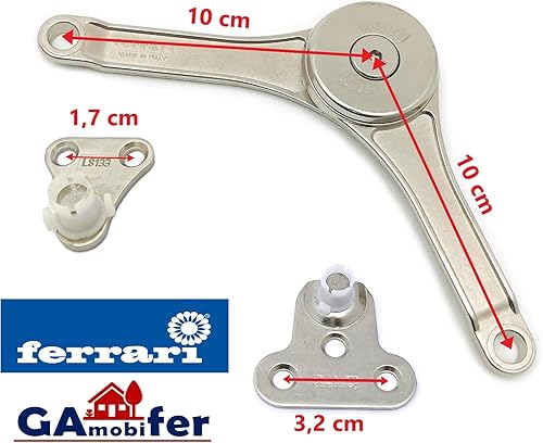 Braccetto a Leva Snodo, Klok FERRARI, per Ante a Ribalta e Vasistass, Può essere istallato sia a DX che a SX. (SNODO KLOK per Ante Alluminio, 1, Pezzo) - Honorern