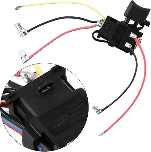 Volakebeing Interruttore di ricambio per trapano elettrico a mano per Mak 38887-6 HP457D DF457DWE DF457D HP347D DF347D HP457 DF347DWE - Controllo velocità regolabile 7,2-24 V 16 A - Honorern