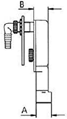 Art. 115 - GFB Sifone incasso lavatrice in PEHD mod. “Cobra” uscita Ø 40 mm. o Ø 40/50 mm, con coppella di protezione - Honorern