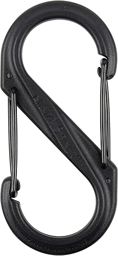 Moschettone a clip, 8 cm, plastica, nero - Honorern