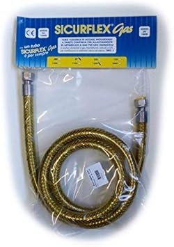 Tubo flessibile acciaio inox laccio gas per gpl e metano 1/2 FF femmina femmina cucina (150cm) - Honorern
