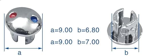 10 indicatori per rubinetto, maniglia per acqua calda e fredda, segni di interruttore rosso e, etichette decorative (argento) - Honorern
