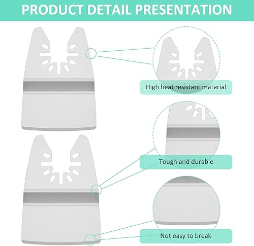 20 lame per raschietto oscillante in acciaio inox multitool flessibile lama per raschietto oscillante rigida con adattatori per raschiare il taglio rimuovendo vernice sigillante adesivo - Honorern
