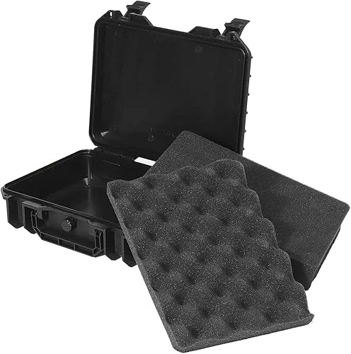 Milageto Cassetta degli attrezzi per attrezzature Scatola portaoggetti Custodia rigida nera resistente alle intemperie Resistente all'usura Impermeabile per, 340 mmx270 mmx125 mm - Honorern