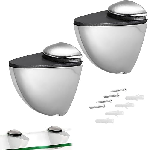 Reggimensola Vetro, reggimensola legno, supporti per mensole,reggi mensola,2 pezzo Staffe per Mensole in Vetro, per Ripiani in Legno/Vetro di Spessore 3-14 mm - Honorern
