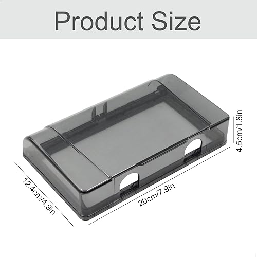 Presa Coperchio Interruttore Coperture Spina - 86 Delle Prese Scatola A Scatto Impermeabile Parete Presa, 2 Vie, Per Bagno, Casa, Esterno, Nero Trasparente, 20 X 12,4 X 4,5 Cm - Honorern