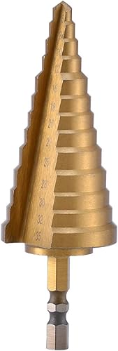 Set di punte per trapano a gradino, in titanio HSS, a spirale, 13 pezzi, 6-35 mm, per metallo e legno - Honorern