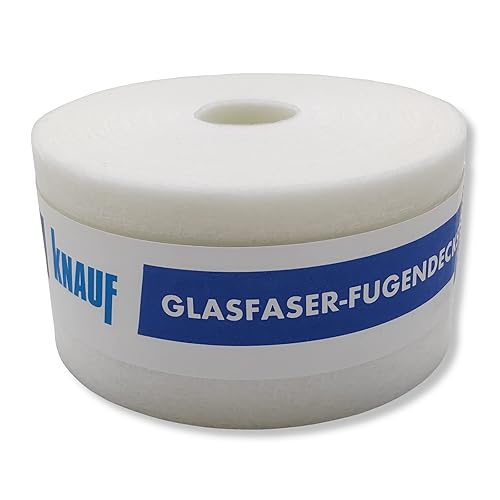 KNAUF® Set di 10 Strisce di Copertura per Fughe in Fibra di Vetro - Rotolo da 25 m, Larghezza 50 mm - Nastro per Riparazione Cartongesso - Inclusi 2 Matite da Carpentiere DEWEPRO® - Honorern