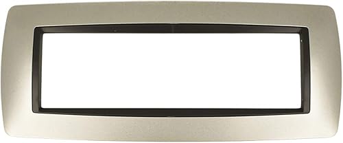 Placca Bombe 7M 7 Moduli Posti Compatibile Con Bticino Living International Per Scatola 507 (Titanio) - Honorern