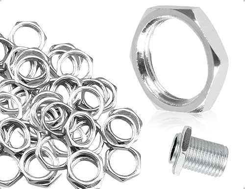 50 pezzi di dado, dado esagonale a filettatura fine, dado filettato, dadi piatti, dado esagonale, per viti e rondelle e barre filettate lampade per mobili da cucina e bagno - Honorern