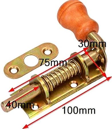 KOTARBAU® - Set di 2 chiavistelli a molla, per porta, zincati, antiruggine, maniglia in legno, con bullone della porta a molla resistente alle intemperie, 150 mm - Honorern