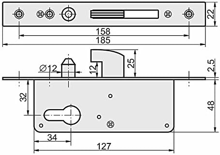 Gancio Lucchetto Serratura Porta Scorrevole di cancello scorrevole 50 con contropiastra - Honorern