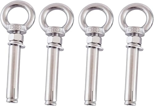 Golfare di Ancoraggio Ad Espansione per Anello M10 da 4 Pezzi, Vite di Espansione in Acciaio Inossidabile 304 Adatta per Muro di Mattoni di Cemento,M10x100mm - Honorern