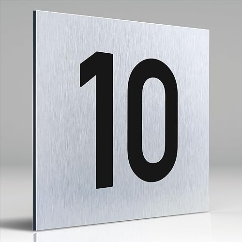 Targa in alluminio Dibond – targa per porta • 120 x 120 x 3 mm • numeri numeri numeri porta • 100% Made in Germany (1) - Honorern