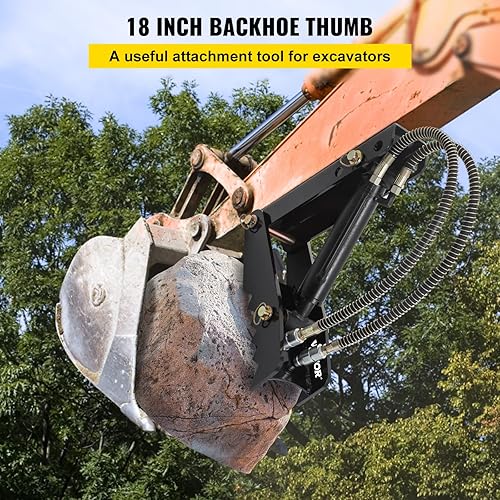 VEVOR Pollice di pala retrò idraulica, spessore 45,7 cm, pollice pala robusto, fissaggio pollice saldato acciaio nero con cilindro idraulico, pollice idraulico meccanico per pala retrò pala - Honorern