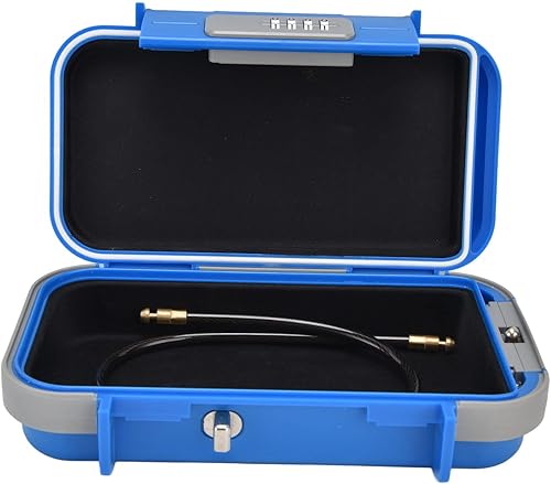 Cassetta di Sicurezza Portatile con Serratura Personale, Impermeabile, a Combinazione, per Telefono e Chiavi, Blu, 24x14x5,8 cm - Honorern
