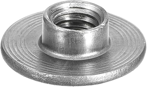 Dadi a T M6, 12 Pezzi Dadi a T in Acciaio Al Carbonio, Dadi a Base Rotonda Saldabili con Foro Passante Altezza 6mm Inserto Filettato Femmina - Honorern