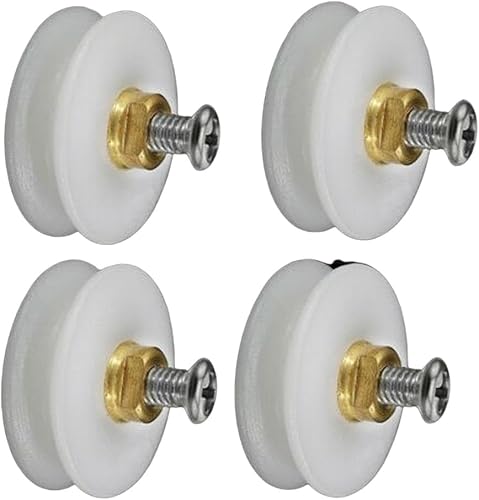 CARMOTTER 4/8 rulli per porta della doccia, 22 mm, bianco, nylon, ottone, funzionamento silenzioso, resistente all'acqua, facile sostituzione - Honorern