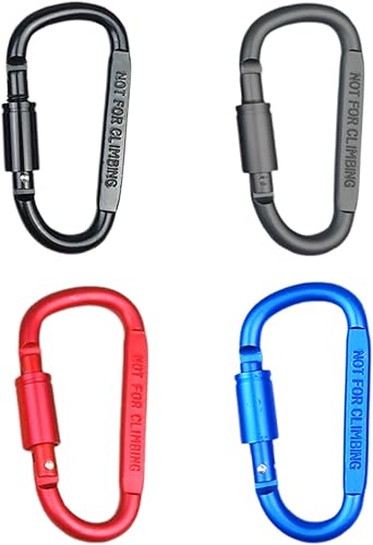 4 moschettoni colorati da 80 mm/3,2 pollici con giunto girevole per pesca, escursionismo, viaggi, zaino - Honorern