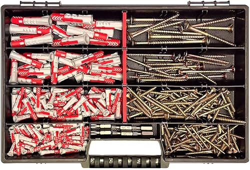 Fischer Set di tasselli con viti Torx e 6 pezzi (280 pezzi) 5 x 25 6 x 30 8 x 40 10 x 50 mm - Honorern