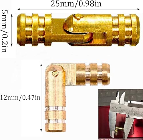 20 Pezzi Mini Cerniere Cerniere a Scomparsa Cerniera Nascosta Cerniere Cerniere Invisibili Rame Cerniera a Botte per Portagioie Fai-da-te, Scatola Regalo, Scatola Legno, Portagioie, Mobili Miniatura - Honorern