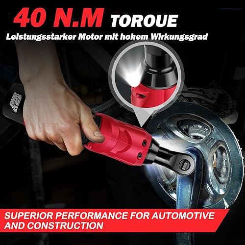 Set di chiavi a cricchetto elettriche, batteria da 12 V, chiave a cricchetto da 3/8', con coppia di 40 nm, 0-30 oRPM con 2 batterie da 1500 mAh, 7 prese, cricchetto elettrico per mobili e auto - Honorern
