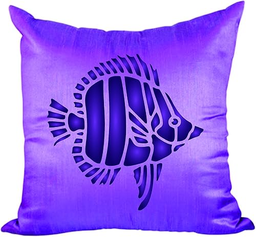 Stencil a forma di pesce – 16,5 x 16,5 cm (L) – Riutilizzabile Sea Ocean Nautical Seashore Reef Wall Stencil Modello - Honorern