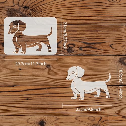 FINGERINSPIRE Stencil per bassotto, 29,7 x 21 cm, riutilizzabile, per animali domestici, modello fai da te, graziosi bassotti per cani, stencil per dipingere la casa - Honorern