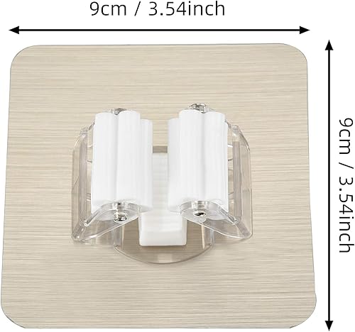 4 Pezzi Muro Montato Mop Holder, Scopa Rastrelliere, Autoadesiva Ganci Supporto per Garage Cucina Gantina Giardino Armadio - Honorern