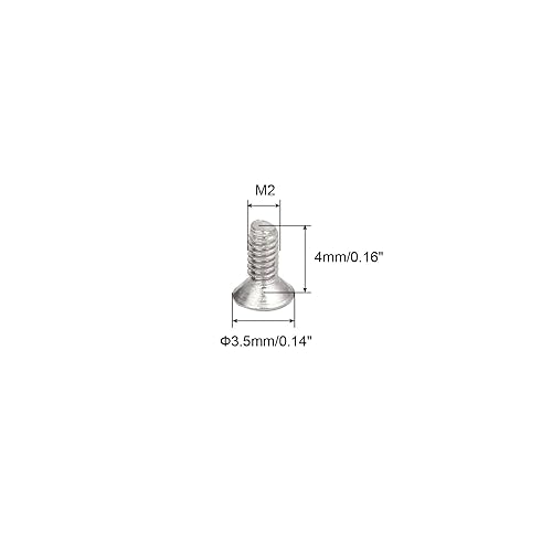Viti Antifurto a Testa Piatta Torx M2-0.4x4mm, 16 Pezzi in Acciaio Inossidabile 304, Guida Torx, Testa Svasata, Filettatura Completa - Honorern